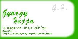 gyorgy hejja business card